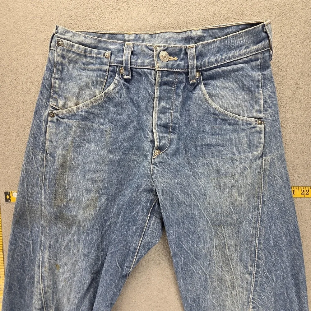 VTG Levis Engineered Jeans Mens Blue Twisted‎ Buckle Back One Pocket Fits 28x28